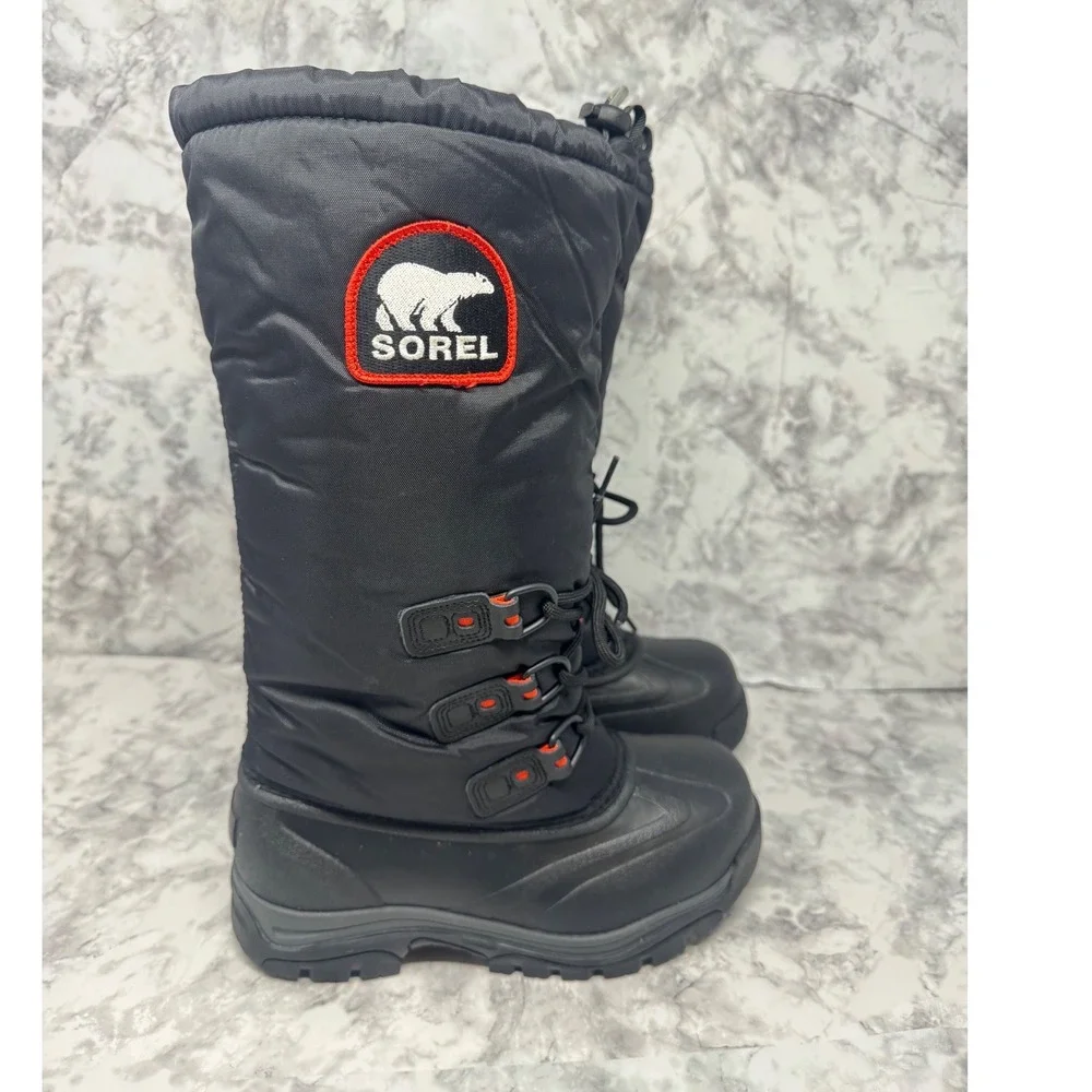 Sorel Snowlion🖤 XT Boots Women 7 Black Waterproof Omni-Heat Extreme Cold NL2134